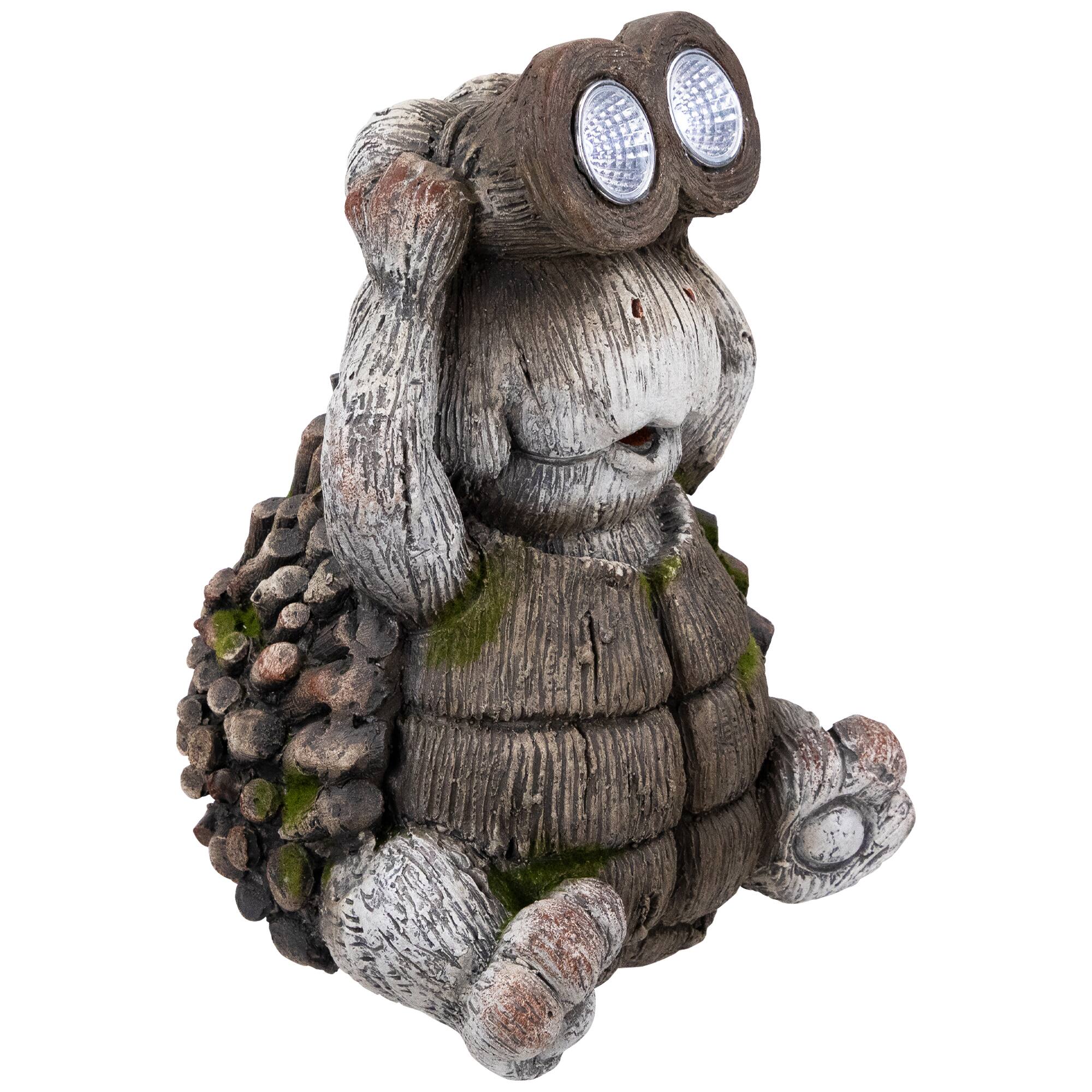11.5" Turtle with Binoculars Outdoor Solar Lighted Garden Statue